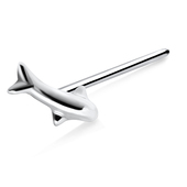 Polished Fish Silver Straight Nose Stud NSKA-84